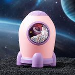 Livava Livava Roket Kilitli Işıklı Kumbara, Pembe, 17x10