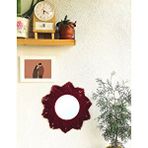 Livava Makrome İşlemeli Üçgen Desenli El Yapımı Ayna Vişne/mürdüm Bordo