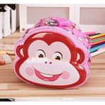 Livava Maymuncuk Çantalı Ve Kilitli Metal Kumbara, 14x13 - Pembe