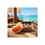 Livava One Piece Monkey D. Luffy Hasır Şapkalı Kapaklı Seramik Kupa Hediyelik Çok Renkli