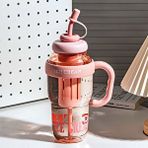 Livava Pipetli Ve Süzgeçli Dondurma Suluk, 30x11 - Pembe