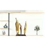 Livava Standlı Yaprak Biblo Polyester, Altın, 60x33