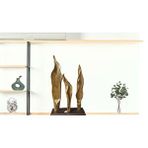 Livava Standlı Yaprak Biblo Polyester, Bronz, 60x33 Kahverengi