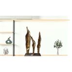 Livava Standlı Yaprak Biblo Polyester, Siyah, 60x33 Siyah