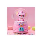 Livava Stitch Bebek Orta Boy Kar Küresi Işıklı, Müzikli, Pembe, 12x8