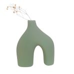 Livava Stoneware Seramik Vazo, Yeşil, 20X17
