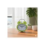 Livava Taşlı Oval Mini Metal Masa Saati, Alarmlı Ve Işıklı, Yeşil, 12x8