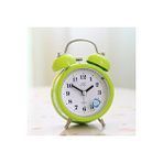 Livava Taşlı Yuvarlak Mini Metal Masa Saati, Alarmlı Ve Işıklı, Yeşil, 13x8