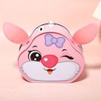 Livava Tavşan Çantalı Ve Kilitli Metal Kumbara, 14x12 - Pembe