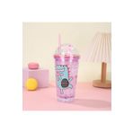Livava Timsah Işıklı ve Pipetli Bardak, 450 ml, Buzlu ve Kapaklı, Mor, 20x8