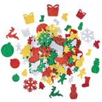 Livder 300 Adet Noel Glitter Köpük Çıkartmalar Kendinden Yapışkanlı Kar Tanesi Noel Baba Bell Sticker Noel Hediye Kutusu Çanta, Ağaç, Tebrik Kartları DIY Dekorasyon için
