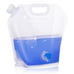 Livdouyu Su bidonu, katlanabilir, 5 l/10 l, musluklu, içme suyu, taşıma saplı, tekrar kullanılabilir katlanır su bidonu, dış mekan, kamp, yürüyüş, piknik için (10 l beyaz)