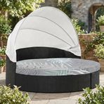LiveGo Dış Mekan Daybed Yastık Kılıfı, 167,6 cm Elastik Bantlı Yedek Daybed Kılıfı, Güneş Yatağı Minder Kılıfı, Dış Mekan Yuvarlak Yatak Minder Kılıfları (Yapraklar A, Yuvarlak Kılıf)