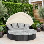 LiveGo Dış Mekan Daybed Yastık Kılıfı, 167,6 cm Elastik Bantlı Yedek Daybed Kılıfı, Güneş Yatağı Yastık Kılıfı, Dış Mekan Yuvarlak Yatak Minder Kılıfları (Yapraklar A, 4 Çeyrek Yuvarlak Kılıf + 3