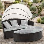 LiveGo Dış Mekan Daybed Yastık Kılıfı, 167,62 cm Elastik Bantlı Yedek Daybed Kılıfı, Güneş Yatağı Yastık Kılıfı, Dış Mekan Yuvarlak Yatak Minder Kılıfları (Yaprak A, 2 Yarım Yuvarlak Kılıf + 3 Yastık