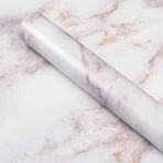 Livelynine 40 CM x 5M Soy ve Yapıştır Tezgah Mat Altın Mermer Temas Kağıt Tezgah Üstü Yapışkan Film Su Geçirmez Duvar Kağıdı Yatak Odası Masa Mutfak Masa Şifoniyer Üst Banyo Dolabı Örtüsü