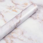 Livelynine Altın Mermer Kontak Kağıdı Soy ve Yapıştır Mutfak Masası Masa Tezgah Üstü Kapakları Banyo Lavabosu için Kendinden Yapışkanlı Duvar Kağıdı Çıkarılabilir Su Geçirmez 40CM X 2M
