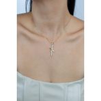 Liveyn Design Elif ve Anka Kuş Figürlü Ince Zincir Çelik Kolye - Standart - Gold