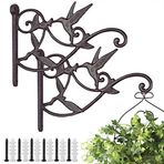 Livfodrm Çiçek tutucu, duvar, metal, antik bitki kancası, çiçek saksısı için, iç/dış mekan, bitkiler için, asılı çiçek tutucu, fener için bahçe kancası, 2'li paket