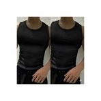 Livik 2li Siyah Renk Erkek Halter Yaka Slimfit Fitilli Sporcu Likralı Atlet