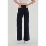 Livik Kadın Siyah Yüksek Bel Geniş Paça Wide Leg Kot Pantolon - 22