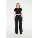 Livik Kadın Siyah Yüksek Bel Geniş Paça Wide Leg Kot Pantolon - 26