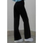 Livik Kadın Siyah Yüksek Bel Geniş Paça Wide Leg Kot Pantolon - 28