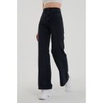 Livik Pamuklu Kadın Siyah Süper Yüksek Bel Salaş Paça Denim Kot Pantolon ARVIB-001040A - 27