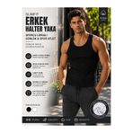 Livik Slimfit Erkek Halter Yaka Sporcu Likralı Günlük & Spor Atlet