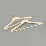 Living Ahşap Görünümlü 3'Lü Plastik Askı - Krem - 43X23 Cm