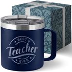 Livinges Best Teacher Ever Tumbler 14oz Kreş Öğretmeni Kadınlar için Hediyeler - Okul Öncesi Öğretmeni Noel Hediyeleri Çocuk Bakıcısı Öğretmen Erkekler için Hediyeler