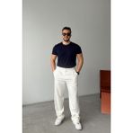 Livio Ferri Erkek Kumaş Baggy Kalıp Pileli Pantolon - Beyaz - S