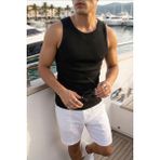 Livio Ferri Hono %100 Pamuk Fitilli Erkek Basic Atlet - Siyah - XL
