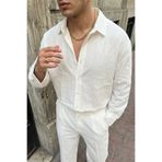 Livio Ferri Noda %100 Pamuk Oversize Erkek Modal İkili Takım Gömlek Pantolon