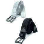 Livize 2 Adet Örgü Lastik Kemer 3,5cm - Şort Kemeri - Kot Kemeri - Kanvas Pantolon Kemeri -Siyah Yeşil - 115 cm - Siyah - Beyaz