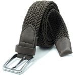 Livize Örgü Lastik Kemer 3,5cm - Şort Kemeri - Kot Kemeri - Kanvas Pantolon Kemeri - Kahverengi - 105 cm