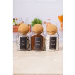 Livonelli 3 Adet 800 ml Cam Kavanoz, Çay, Kahve Ve Şeker Cam Kavanoz Seti, Top Mantar Kapaklı