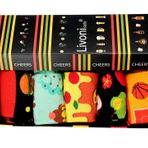 Livoni 5 Pairs Of Unisex Cotton Gift Box with Colorful and Fun Designs 39-42 Pizza Slice 5 Pieces Socks
