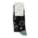 Livoni Cotton Regular Socks with Colorful and Fun Designs 35-38 Zodiac Unisex Çorap