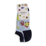 Livoni Cotton Sneaker Socks With Colorful and Fun Designs Fish Low Unisex Çorap