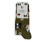 Livoni Unisex Cotton Regular Colorful and Fun Designs 39-42 Dog Breeds Socks