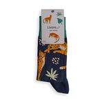 Livoni Unisex Cotton Regular Socks with Colorful and Fun Designs 43-46 Cool Leopard- Regular Socks