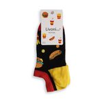 Livoni Unisex Cotton Sneaker Socks with Colorful and Fun Designs 35-38 Fast Food-Low Socks