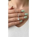 Livora Jewelry 925 Ayar Gümüş Oval Taşlı Özel Tasarım Trend Kadın Kolye