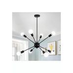 Livora Lighting Mia 8 Li Siyah Modern Kirpi Avize