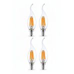 LİVORA LIGHTING Rustik Kıvrık 4W E14 LED Ampul 400lm (4LÜ)