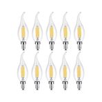 Livora Lighting Rustik Led Ampul 4W E14 Ince Duy Gün Işığı 3200K 10 Adet Kıvrık Mum Ampul