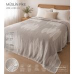 Livoras Home Müslin Çift Taraf Kullanım 220 x 240CM Çift Kişilik Pike Bej Krem - Bej - Beyaz