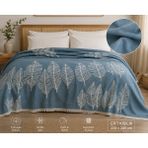 Livoras Home Müslin Çift Taraflı Kullanım 220 x 240CM Çift Kişilik Pike Mavi Beyaz - Mavi - Beyaz