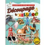 Livre de Découpage & Collage "éléments de ferme vintage": Plus de 400 illustrations réalistes et aquarelles avec une collection d'animaux, de granges ... illimités, téléchargement des images inclus.